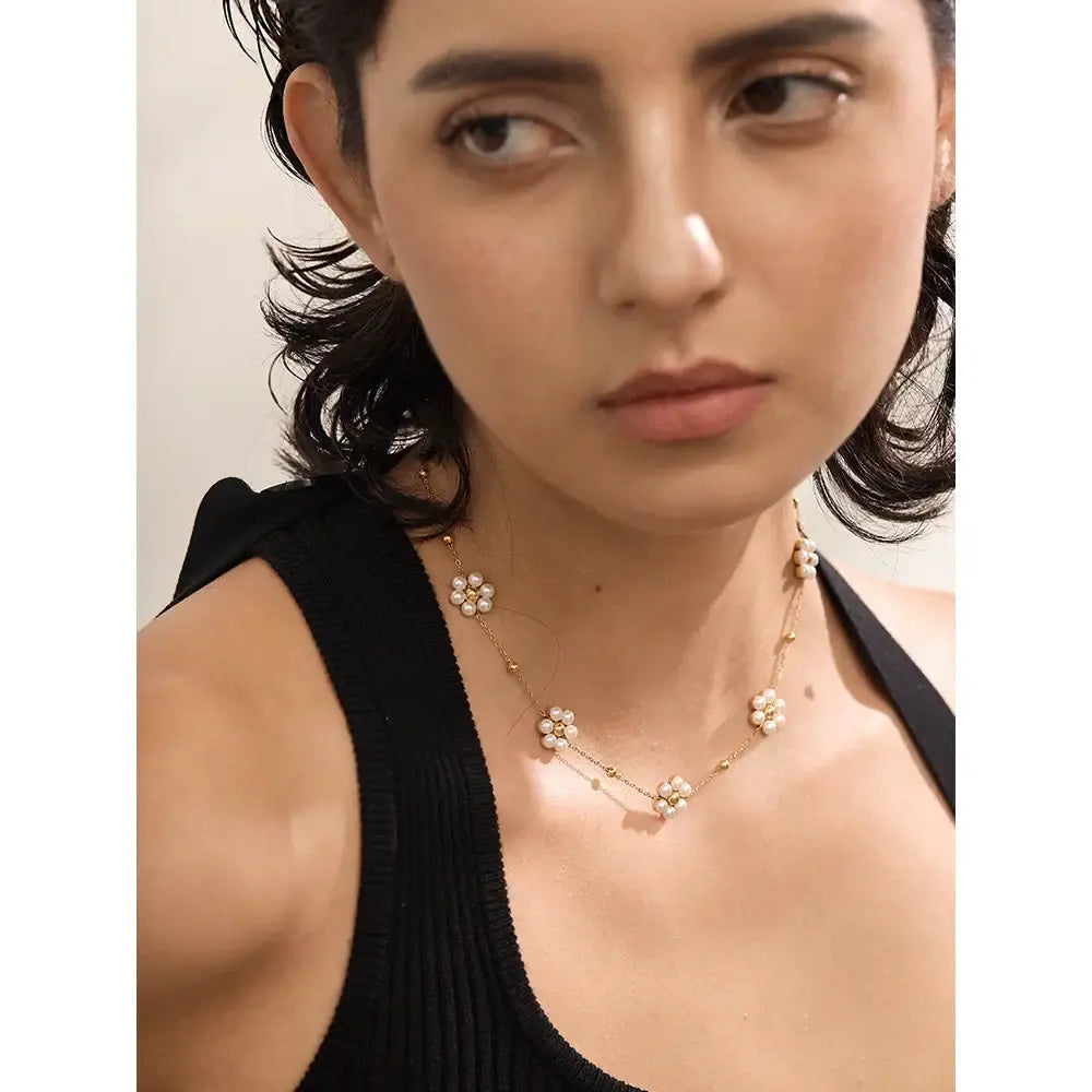 Citrinea Halsband Pärla - Guld