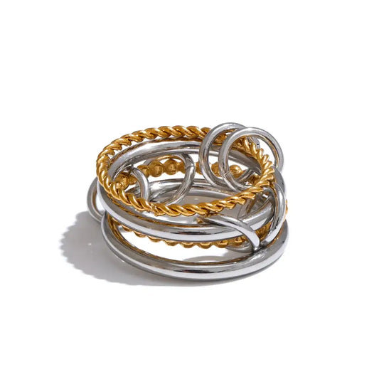 Crylith Ring - Guld & Silver / 6