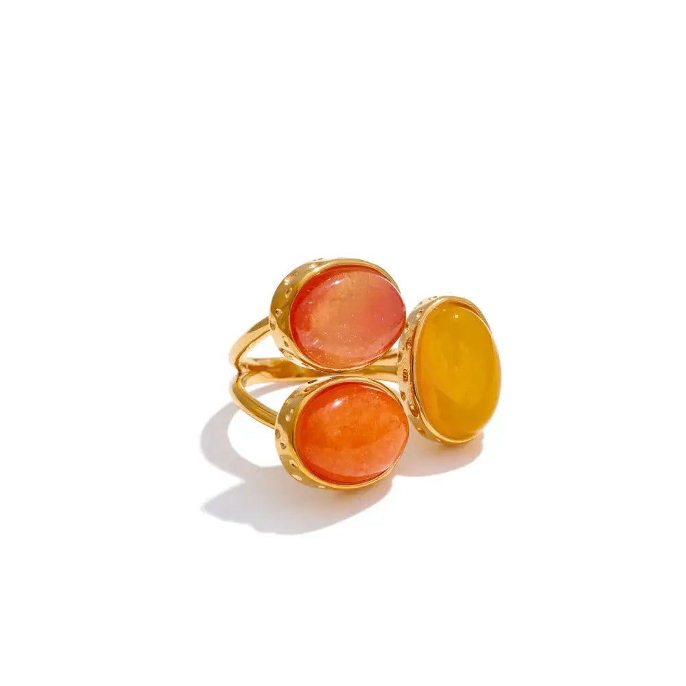 Elarin Sten Ring - Orange / Justerbar
