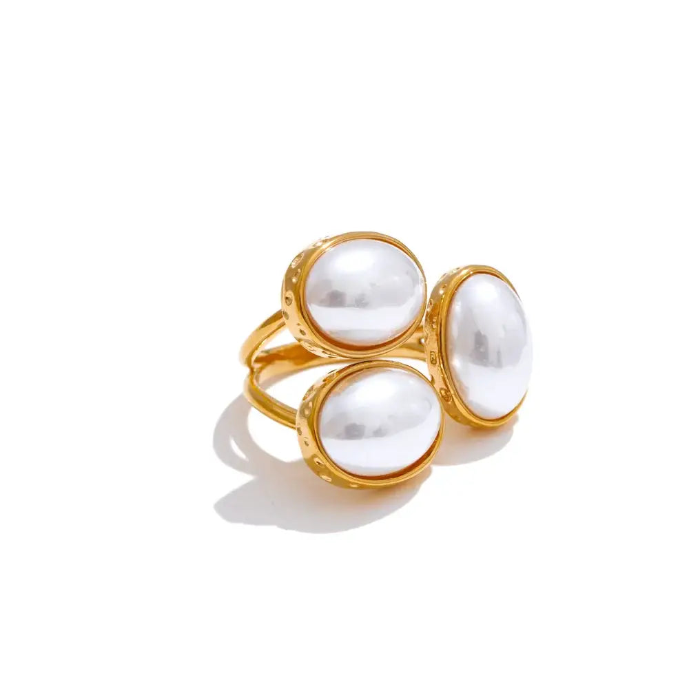 Elarin Sten Ring - Vit / Justerbar