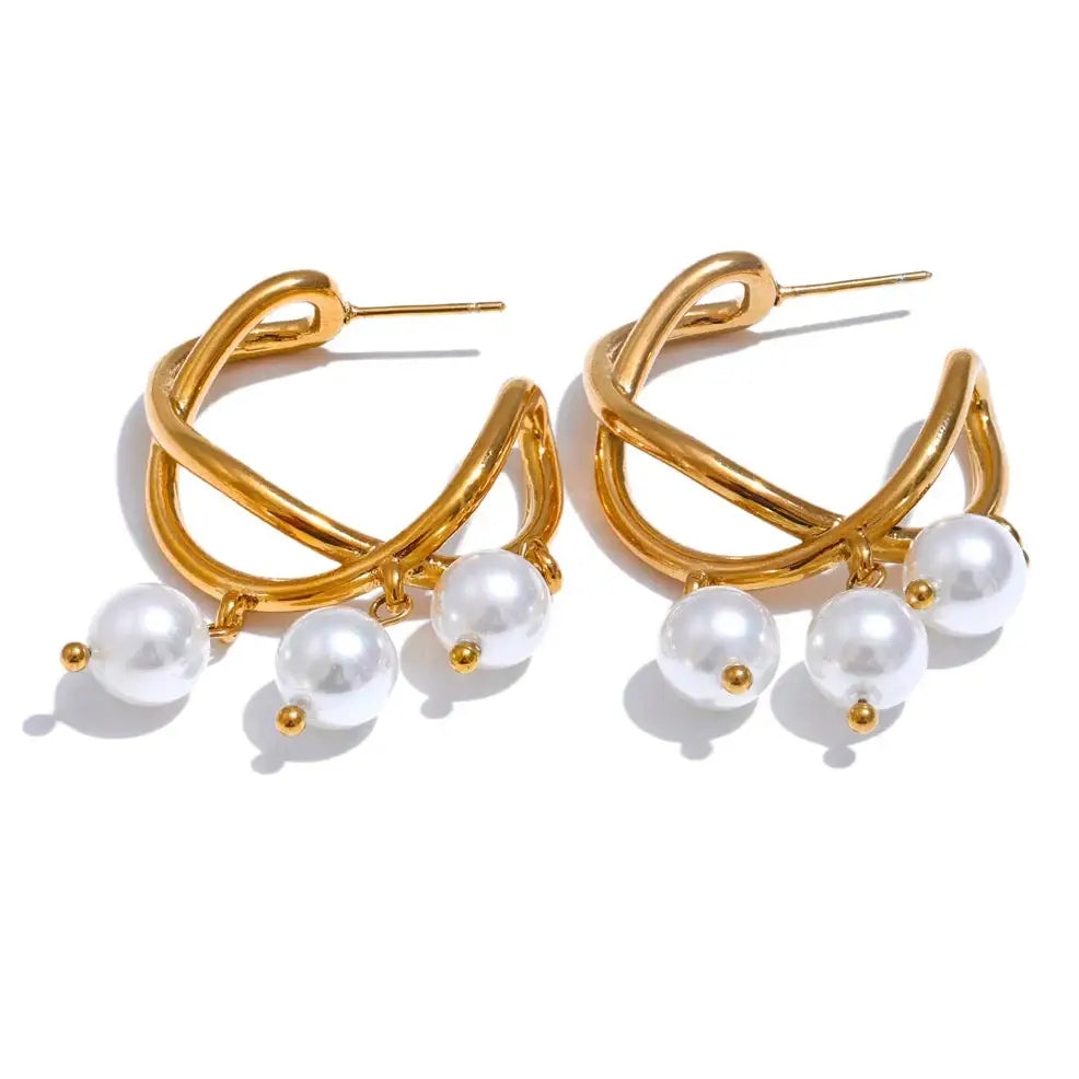 Emilia Pärl Örhängen - Guld