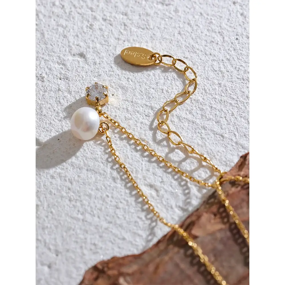 Levina Halsband Pärla - Guld