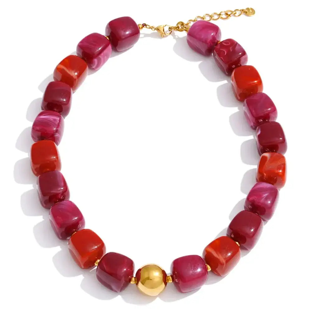 Marielle Halsband - Mörk Röd