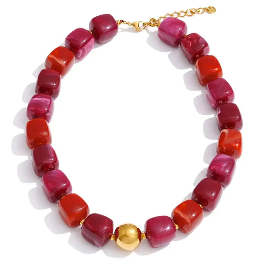 Marielle Halsband - Mörk Röd