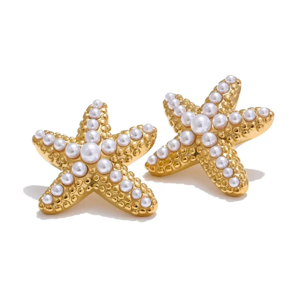 Starfish Pärl Örhängen - Guld