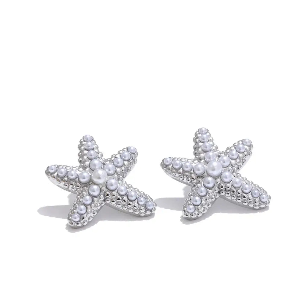 Starfish Pärl Örhängen - Silver